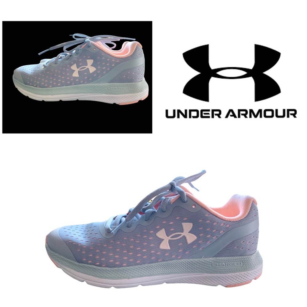 Under Armour grey and peach sneakers